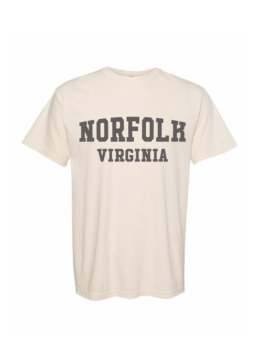 YOUTH Garment-Dyed Heavyweight T-Shirt / Ivory / Norfolk Virginia