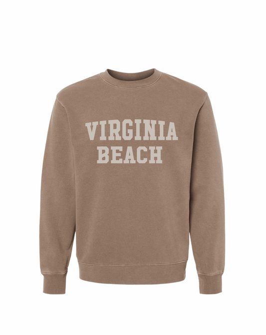 Midweight Pigment-Dyed Crewneck Sweatshirt / Pigment Clay / Virginia Beach