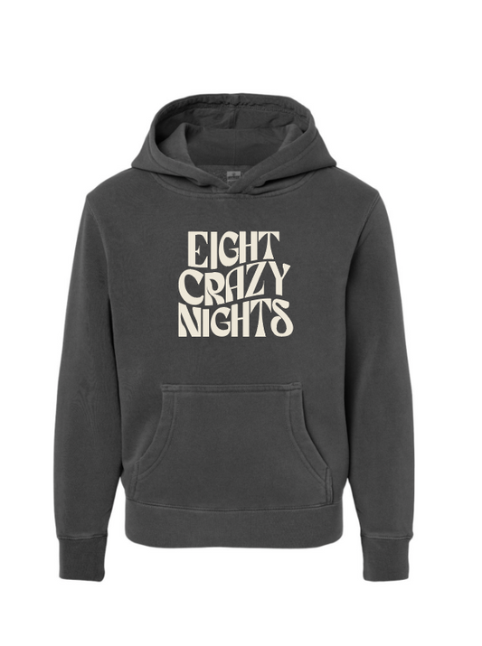 Youth Midweight Pigment-Dyed Hooded Sweatshirt / Pigment Black / Hanukkah