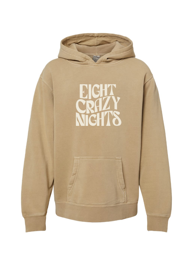 Youth Midweight Pigment-Dyed Hooded Sweatshirt / Sandstone / Hanukkah