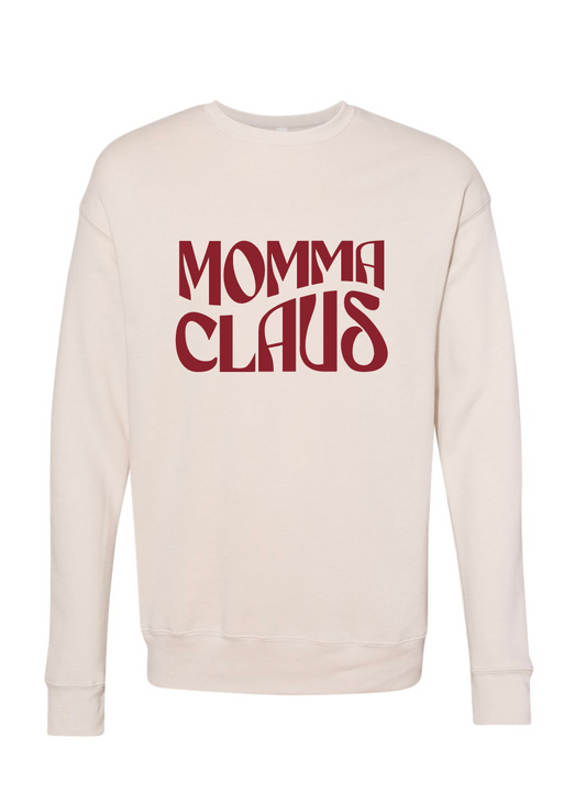 Momma Claus / Midweight Pigment-Dyed Crewneck Sweatshirt / Ivory / Christmas