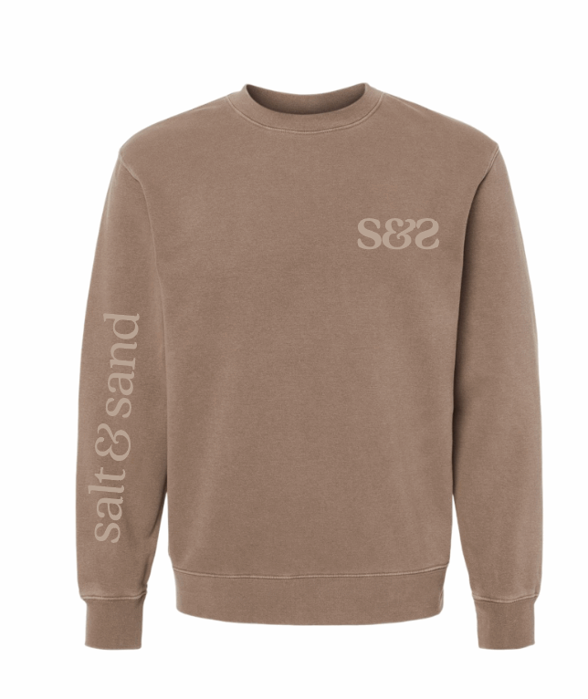 Midweight Pigment-Dyed Crewneck Sweatshirt / Pigment Clay / Salt and Sand