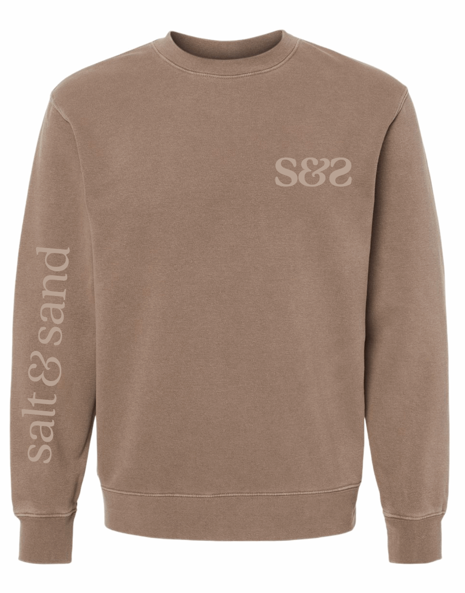 Midweight Pigment-Dyed Crewneck Sweatshirt / Pigment Clay / Salt and Sand