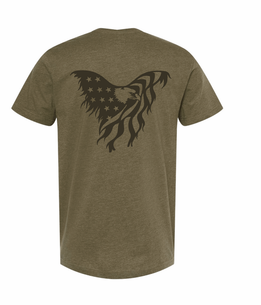 Fine Jersey Unisex T-Shirt / Vintage Military Green / Salt and Sand / Eagle