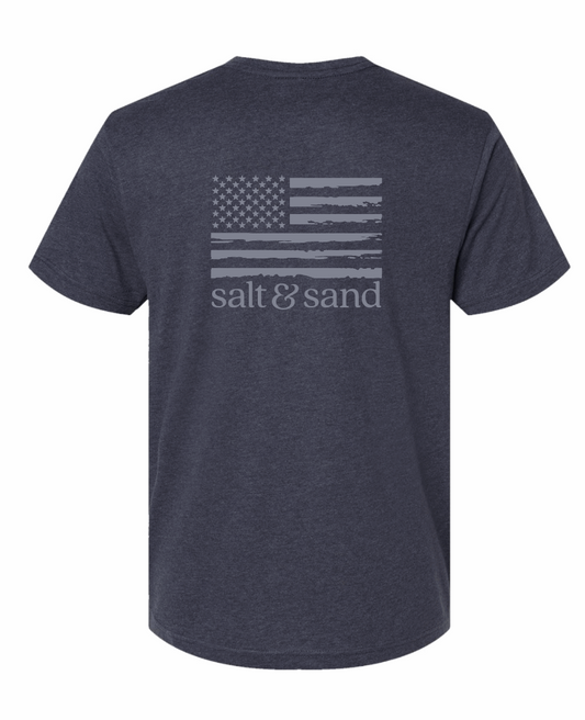 Fine Jersey Unisex T-Shirt / Vintage Navy / Salt and Sand / American Flag