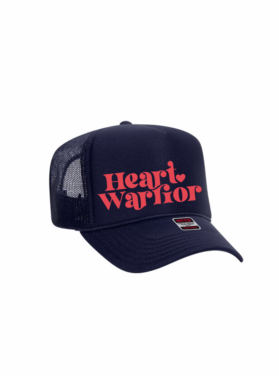 Heart Warrior - Laney's Hat / 5-Panel High Crown Foam Trucker Hat / 4-colors / Valentine's Day