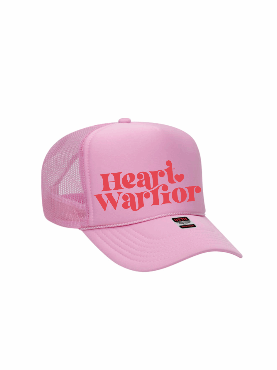 Heart Warrior - Laney's Hat / 5-Panel High Crown Foam Trucker Hat / 4-colors / Valentine's Day