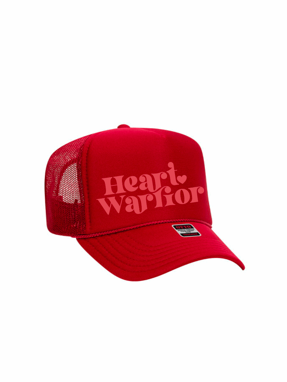 Heart Warrior - Laney's Hat / 5-Panel High Crown Foam Trucker Hat / 4-colors / Valentine's Day