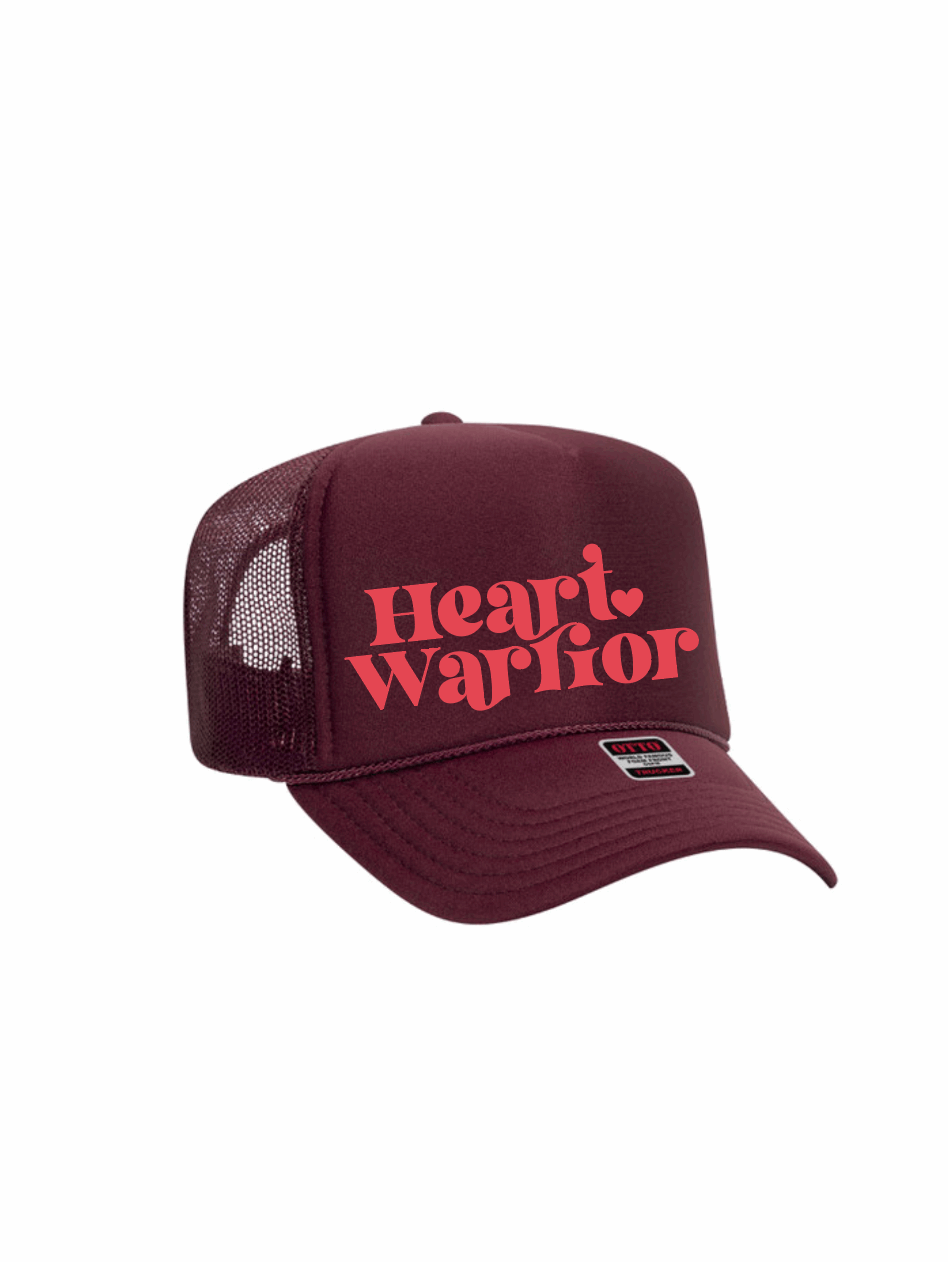 Heart Warrior - Laney's Hat / 5-Panel High Crown Foam Trucker Hat / 4-colors / Valentine's Day