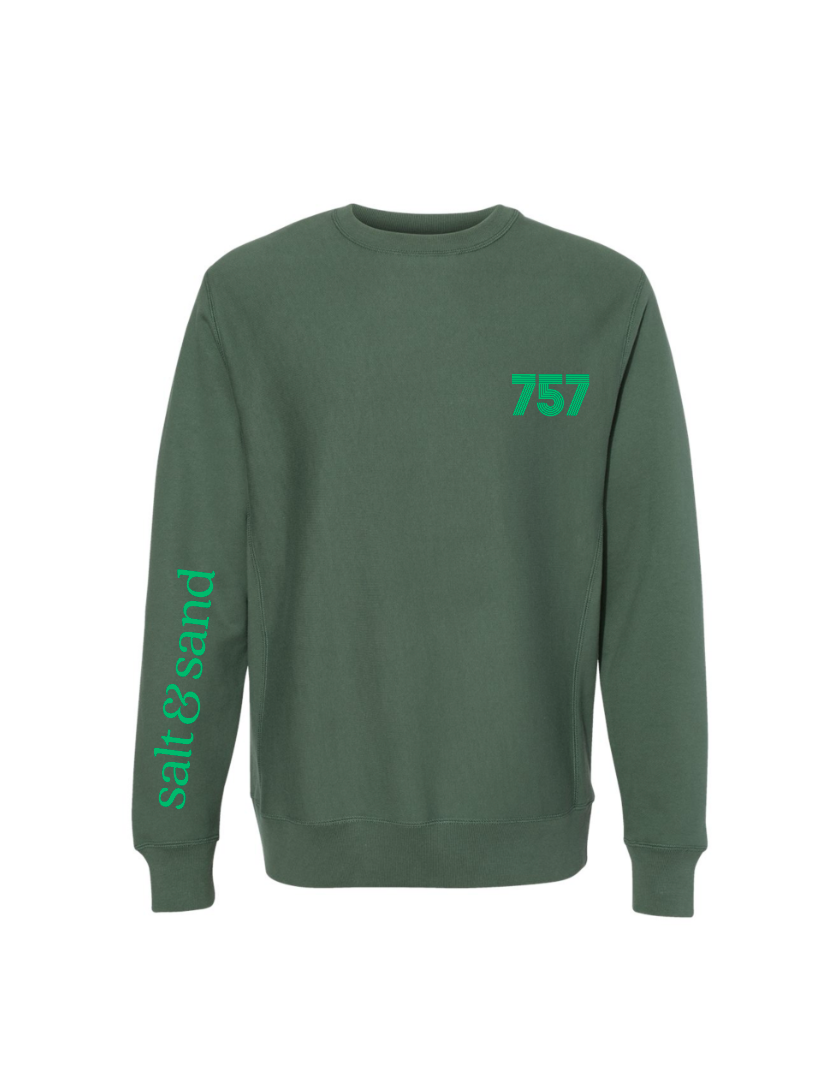 757 /  Midweight Pigment-Dyed Crewneck Sweatshirt / Pigment Alpine Green / St. Patrick's Day