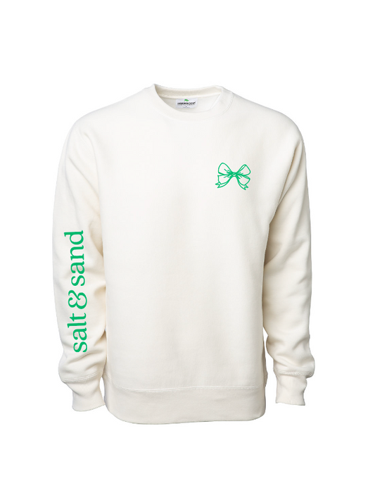 Coquette / Embroidered / Heavyweight Crewneck Sweatshirt / Bone / St. Patrick's Day