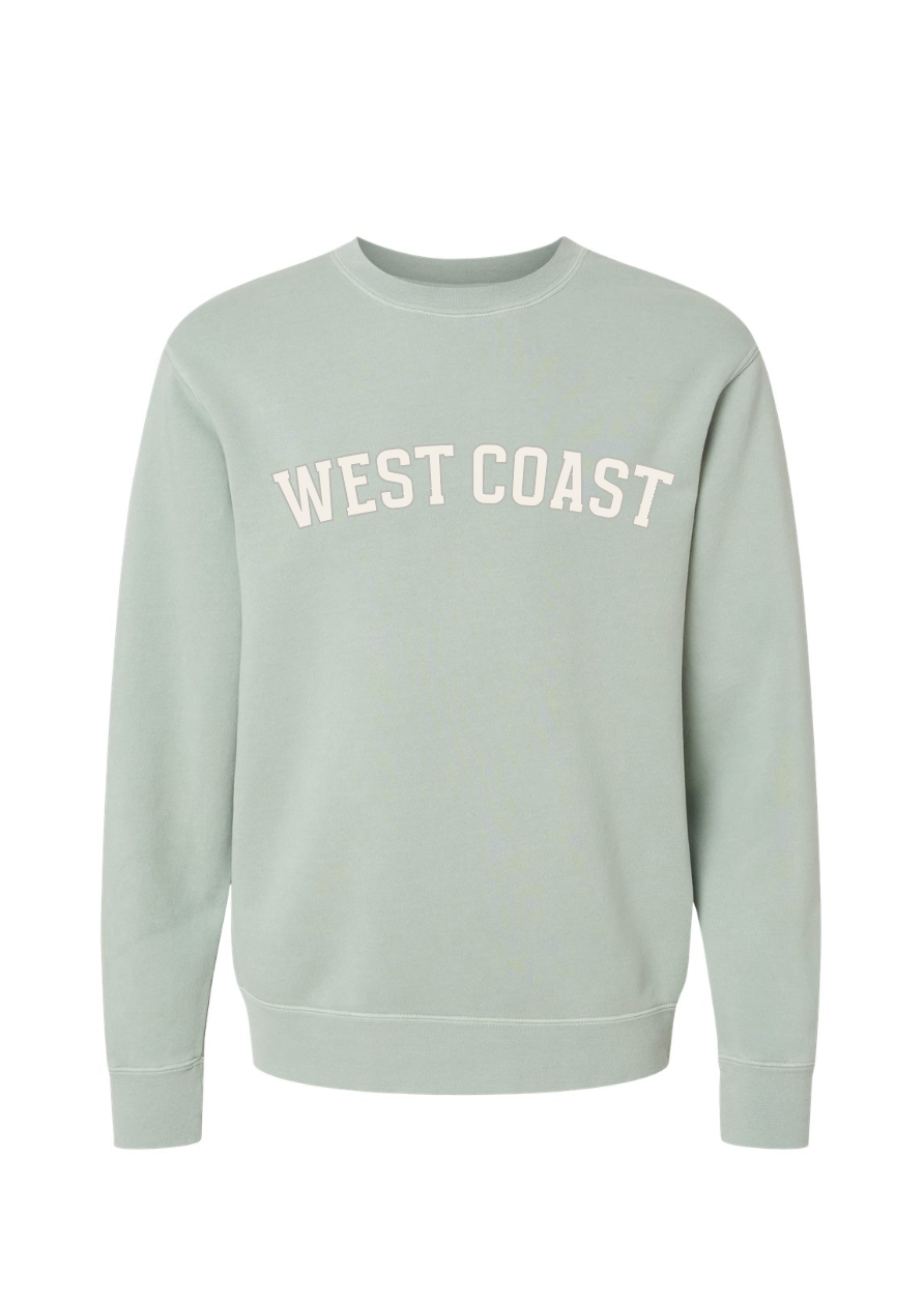 Midweight Pigment-Dyed Crewneck Sweatshirt / Pigment Sage  / West Coast