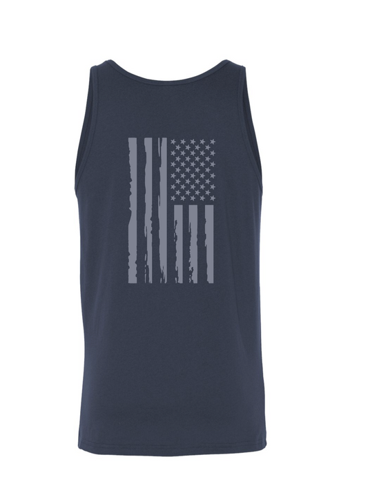 Flag / Fine Jersey Unisex Tank/ Navy / Patriotic