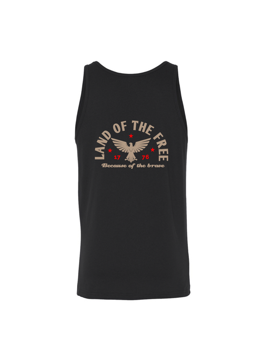 Land of The Free / Fine Jersey Unisex Tank / Charcoal / Patriotic