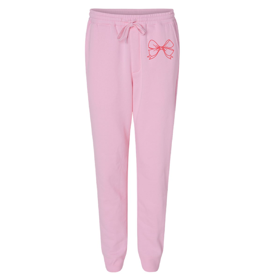 Coquette Bow / Midweight Fleece Pants / Light Pink / Valentine's Day