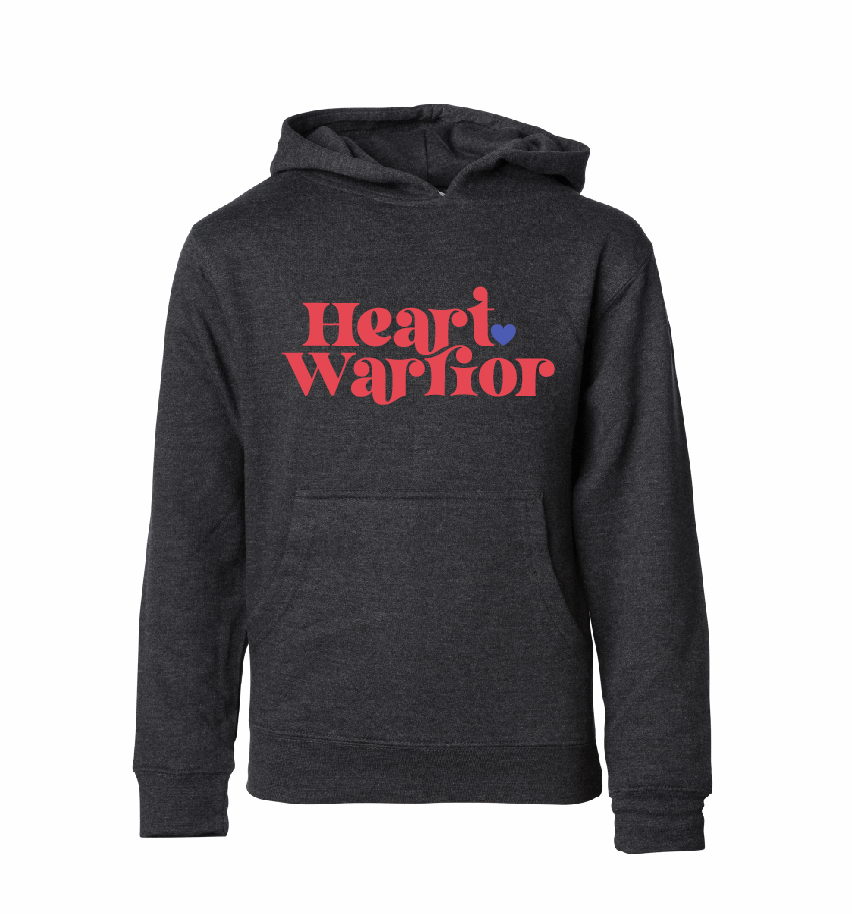 Heart Warrior / YOUTH Fleece Hoodie / 5 Colors / Valentine's Day