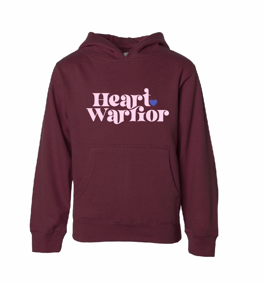 Heart Warrior / YOUTH Fleece Hoodie / 5 Colors / Valentine's Day