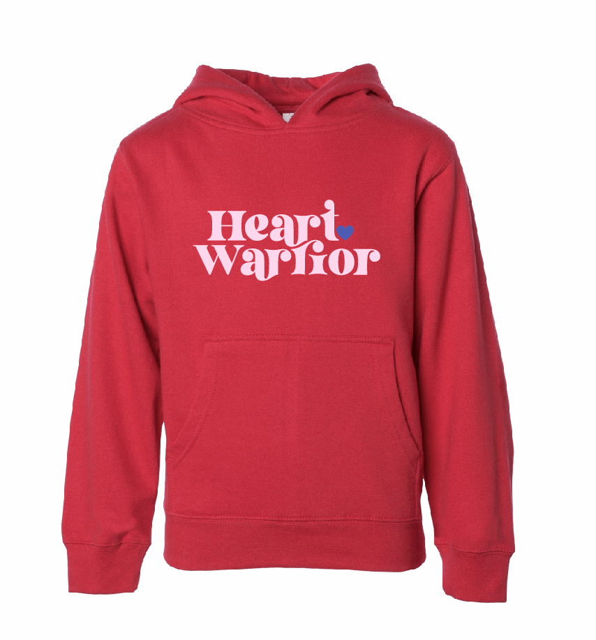 Heart Warrior / YOUTH Fleece Hoodie / 5 Colors / Valentine's Day