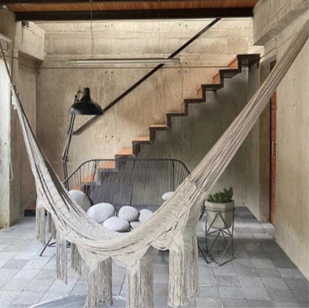 Fringe Hammock - Vintage White