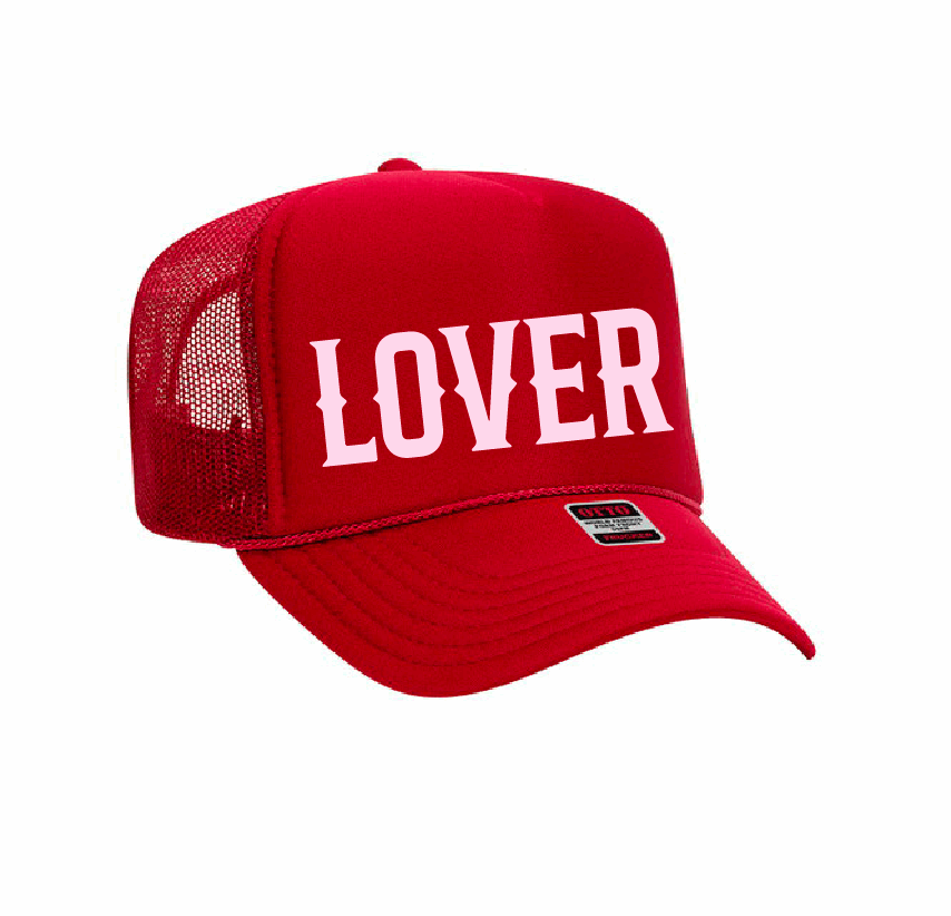 Lover / 5-Panel High Crown Foam Trucker Hat / 4 colors / Valentine's Day