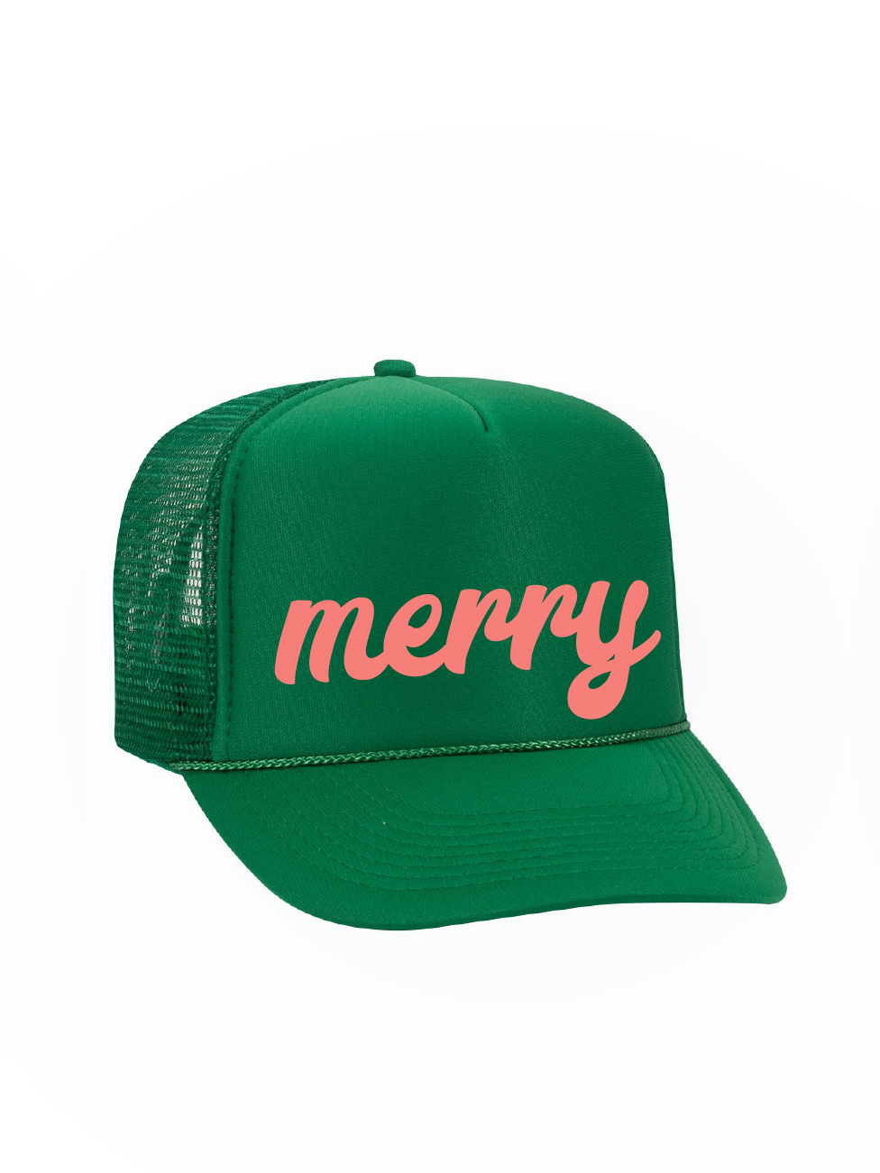 Merry High Crown Foam Trucker Hat / Christmas