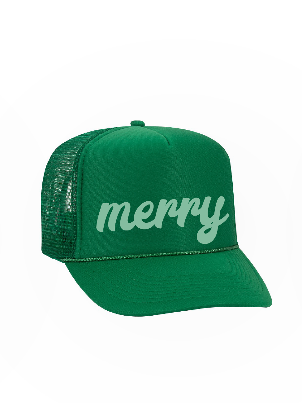 Merry High Crown Foam Trucker Hat / Christmas