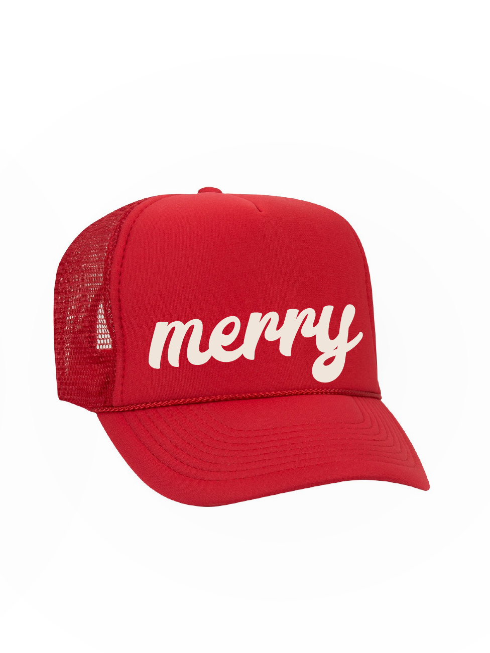 Merry High Crown Foam Trucker Hat / Christmas