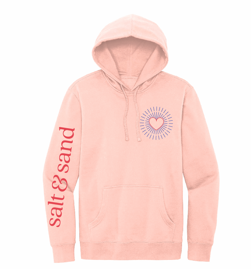 Heart Rays / Midweight Hooded Sweatshirt / 5 Colors / Valentine's Day