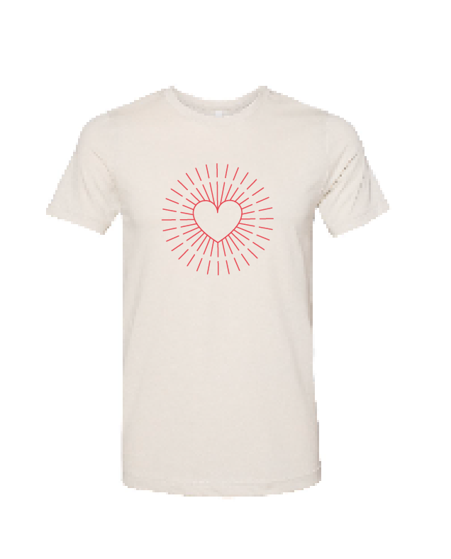 Heart Rays / Unisex Softstyle Short Sleeve Tee (Youth & Adult) / 5 Colors / Valentine's Day