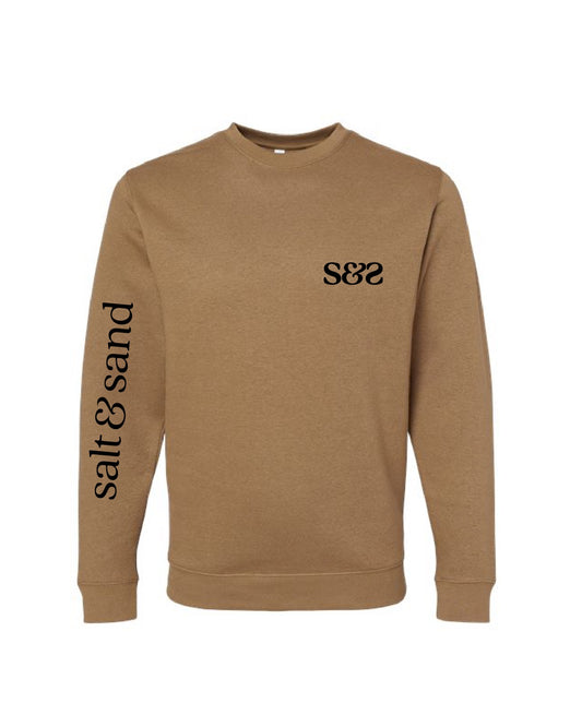 Elevated Fleece Crewneck Sweatshirt / Coyote Brown / Salt and Sand