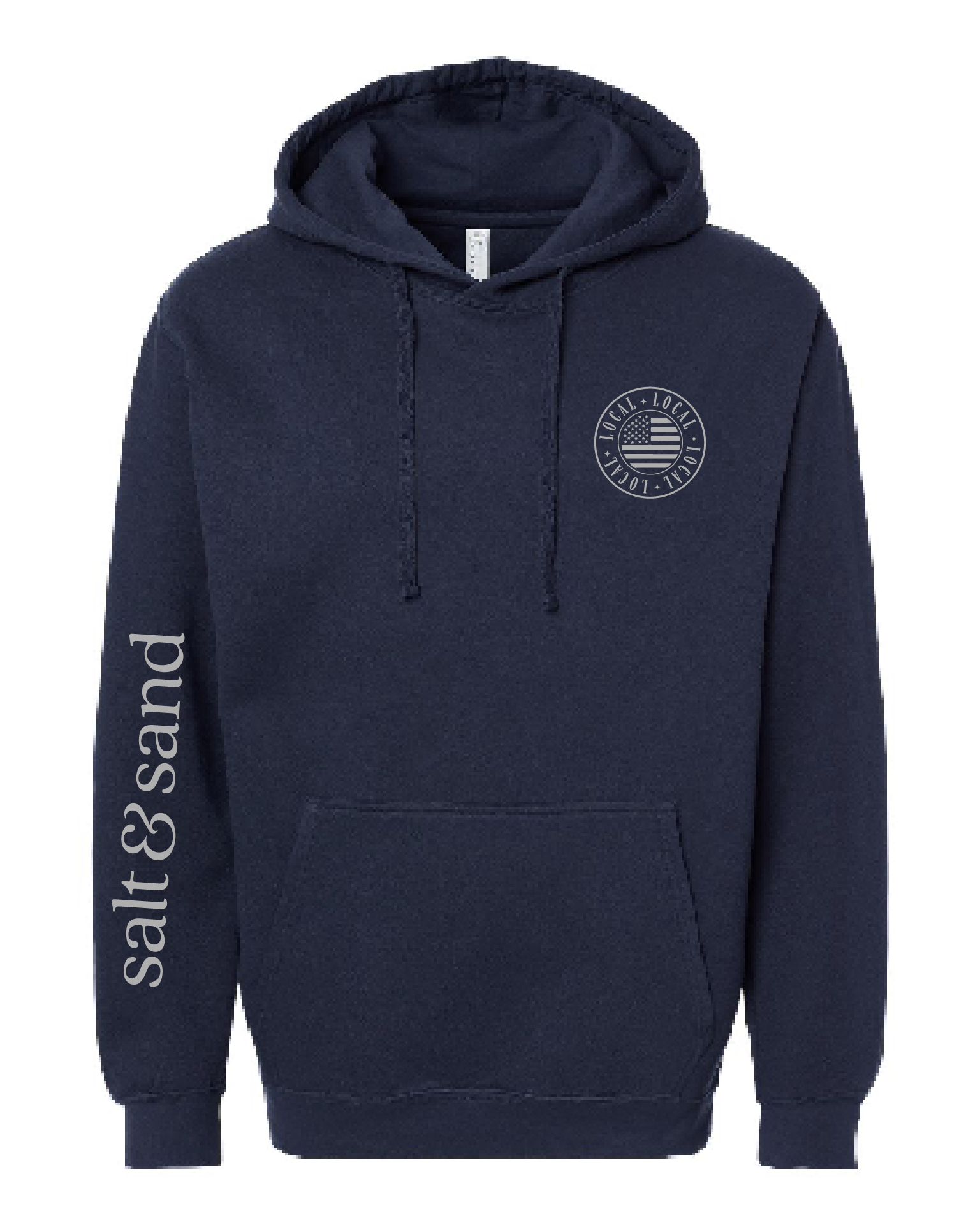 Flag / Elevated Fleece Hooded Sweatshirt / Navy / Patriotic saltandsandshop