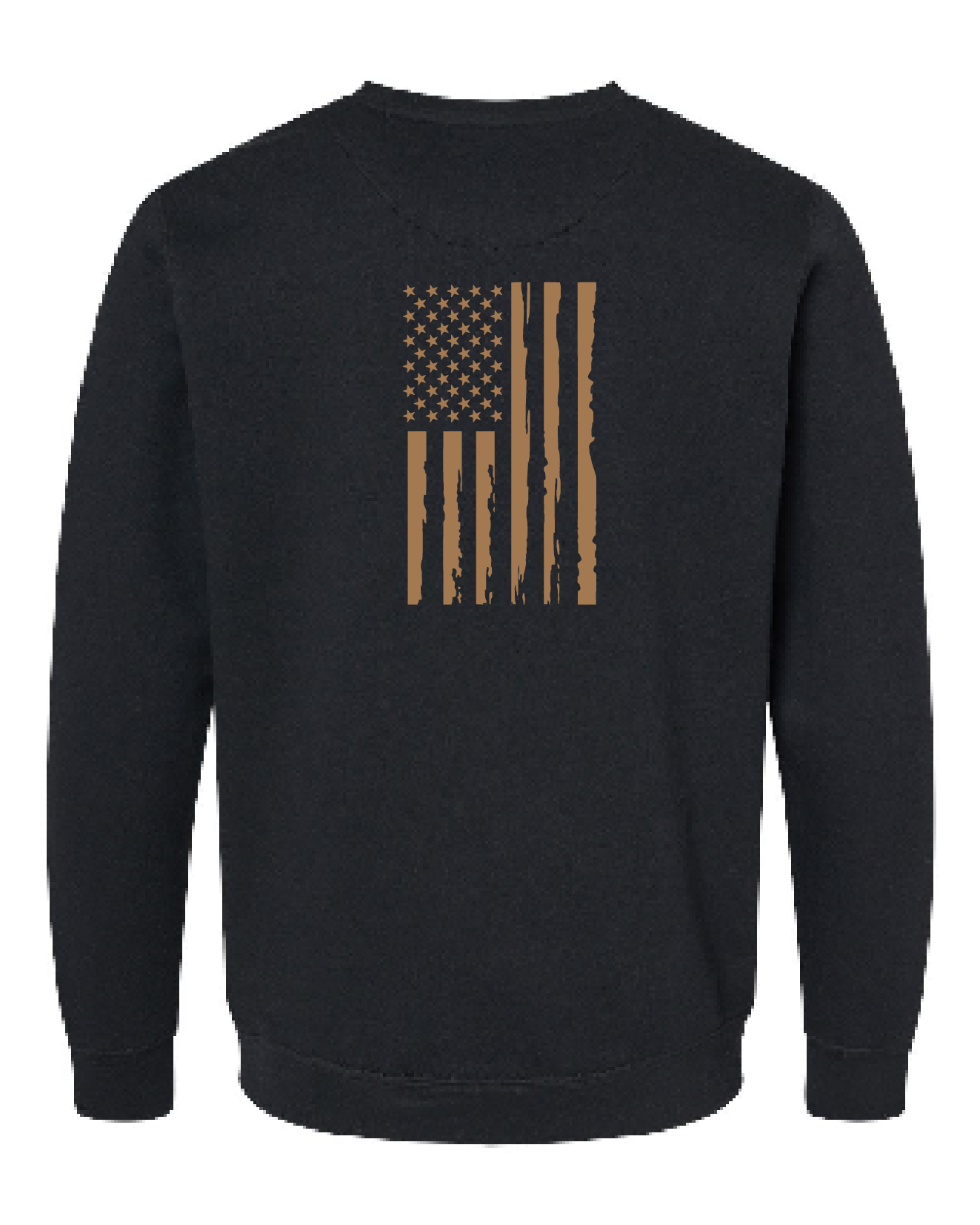 Flag / Elevated Fleece Crewneck Sweatshirt / Black / Patriotic saltandsandshop