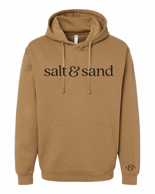 Embroidered Fleece Hoodie / Coyote Brown / Salt and Sand