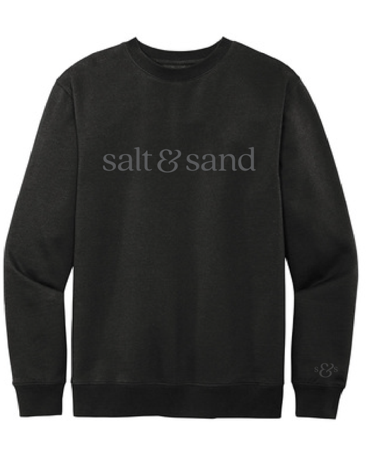 Fleece Crewneck Sweatshirt / Black / Salt and Sand