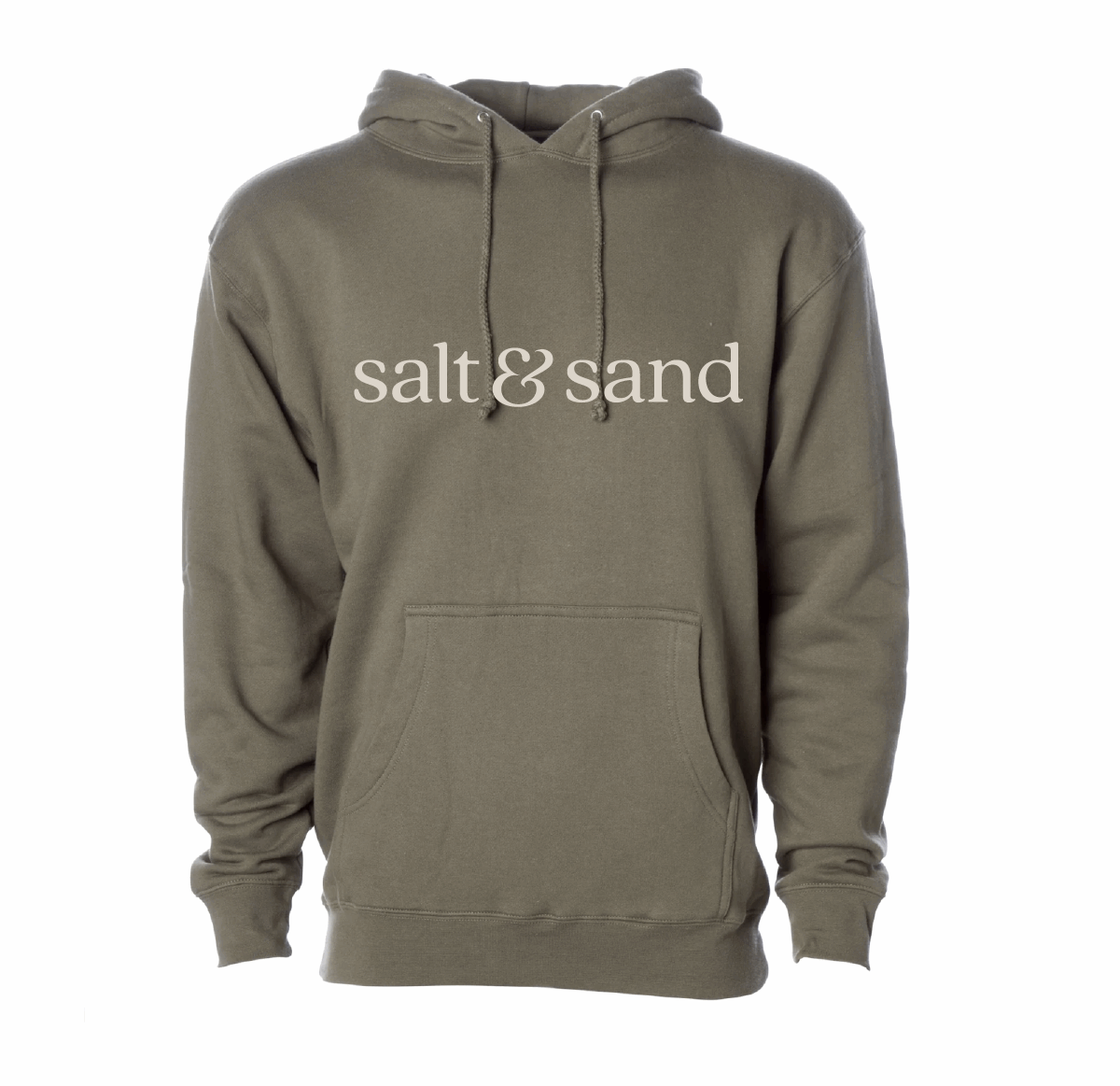 Heavyweight Hooded Pullover Sweatshirt / Army / Salt and Sand